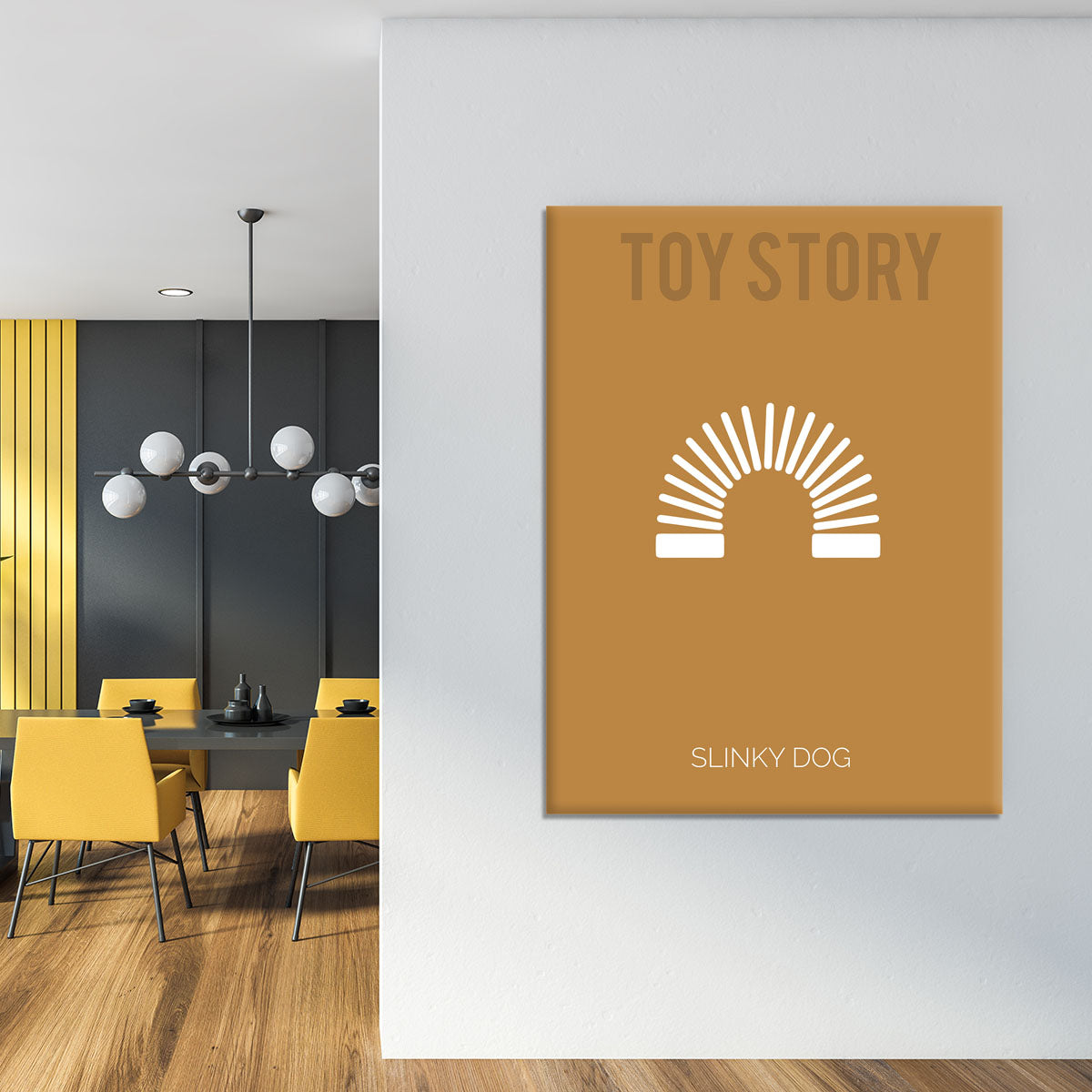 Toy Story Slinky Dog Minimal Movie Canvas Print or Poster - Canvas Art Rocks - 4