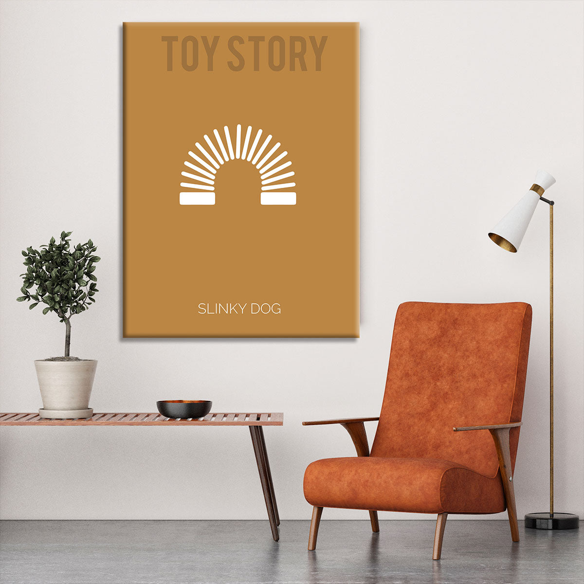 Toy Story Slinky Dog Minimal Movie Canvas Print or Poster - Canvas Art Rocks - 6