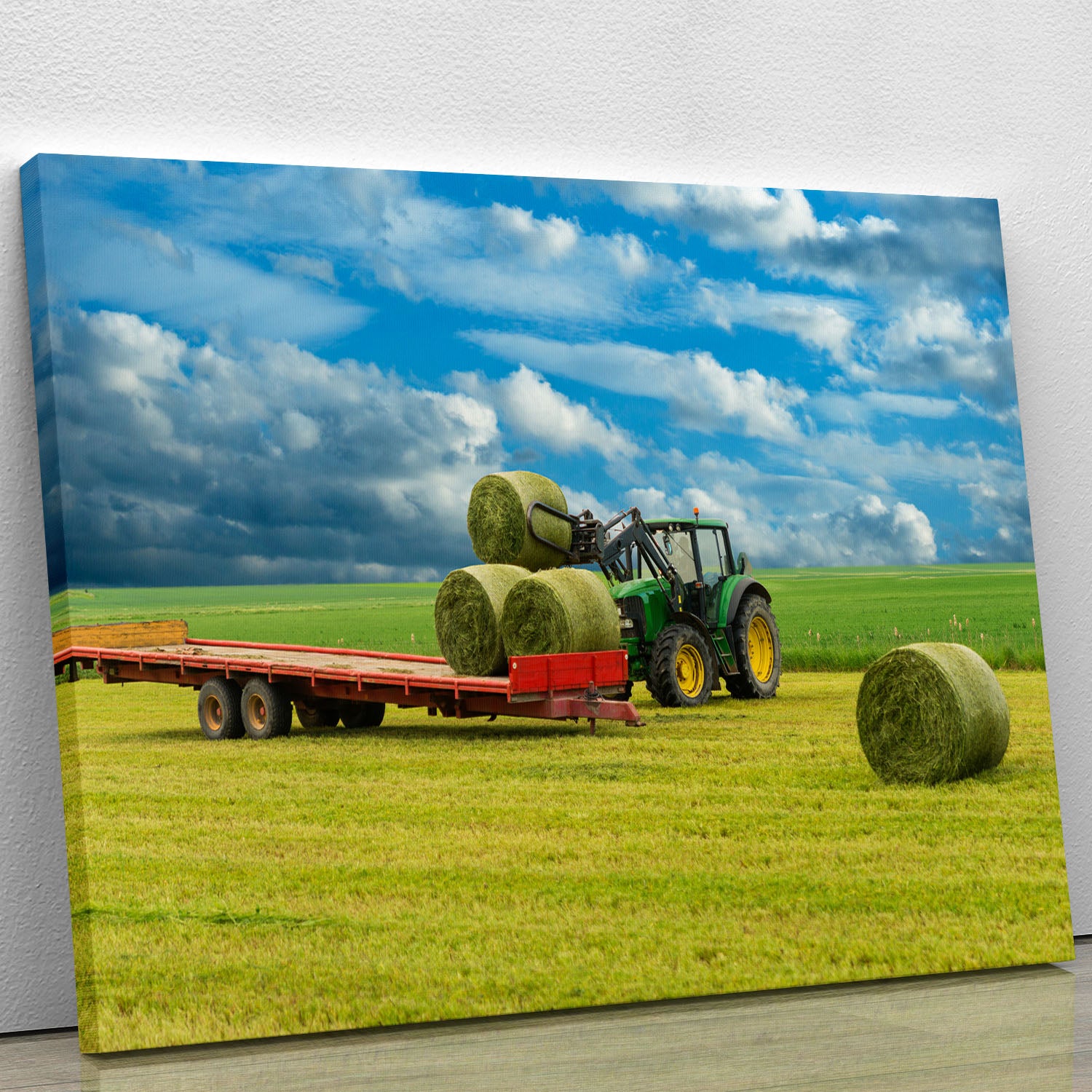 Tractor and trailer with hay bales Canvas Print or Poster - Canvas Art Rocks - 1
