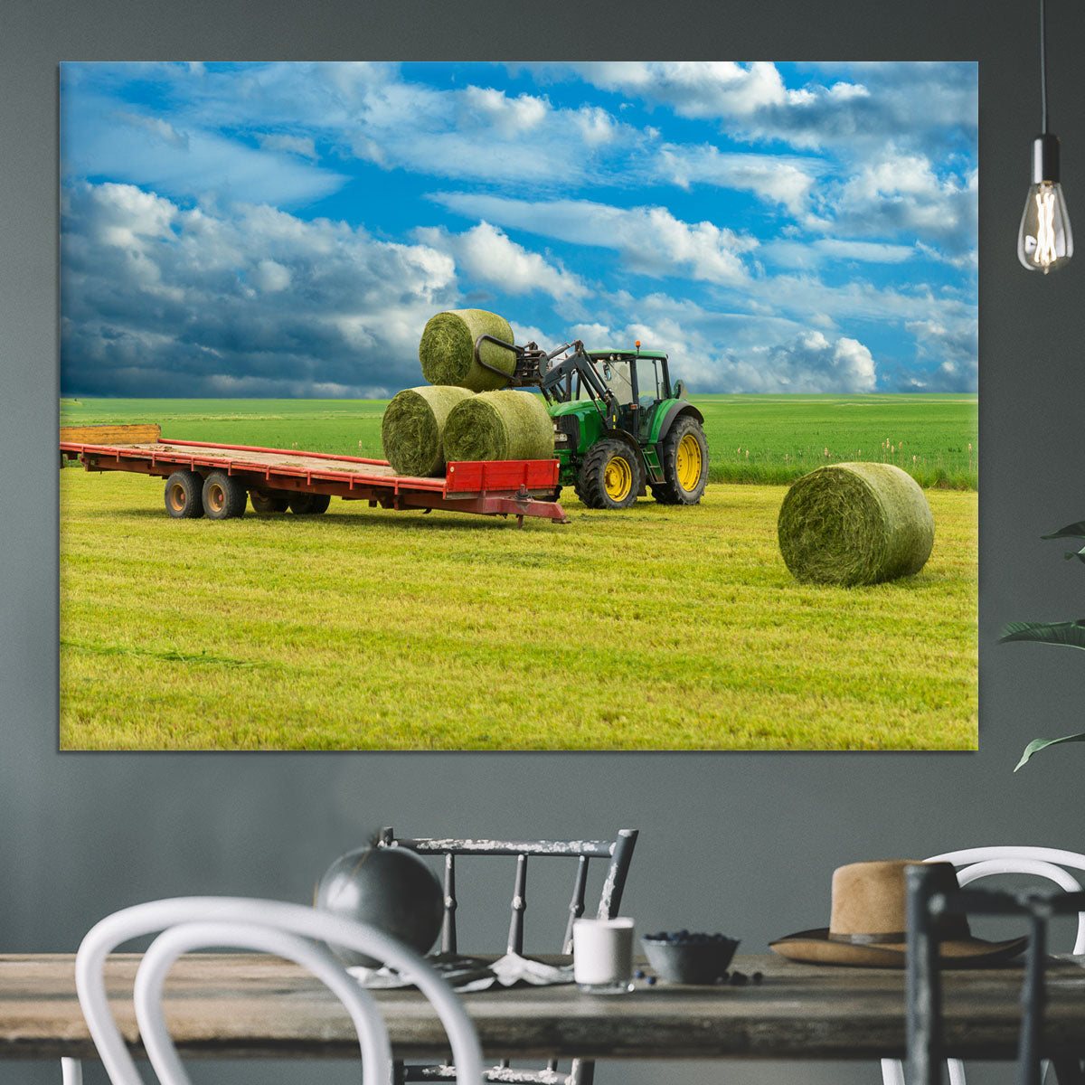Tractor and trailer with hay bales Canvas Print or Poster - Canvas Art Rocks - 3