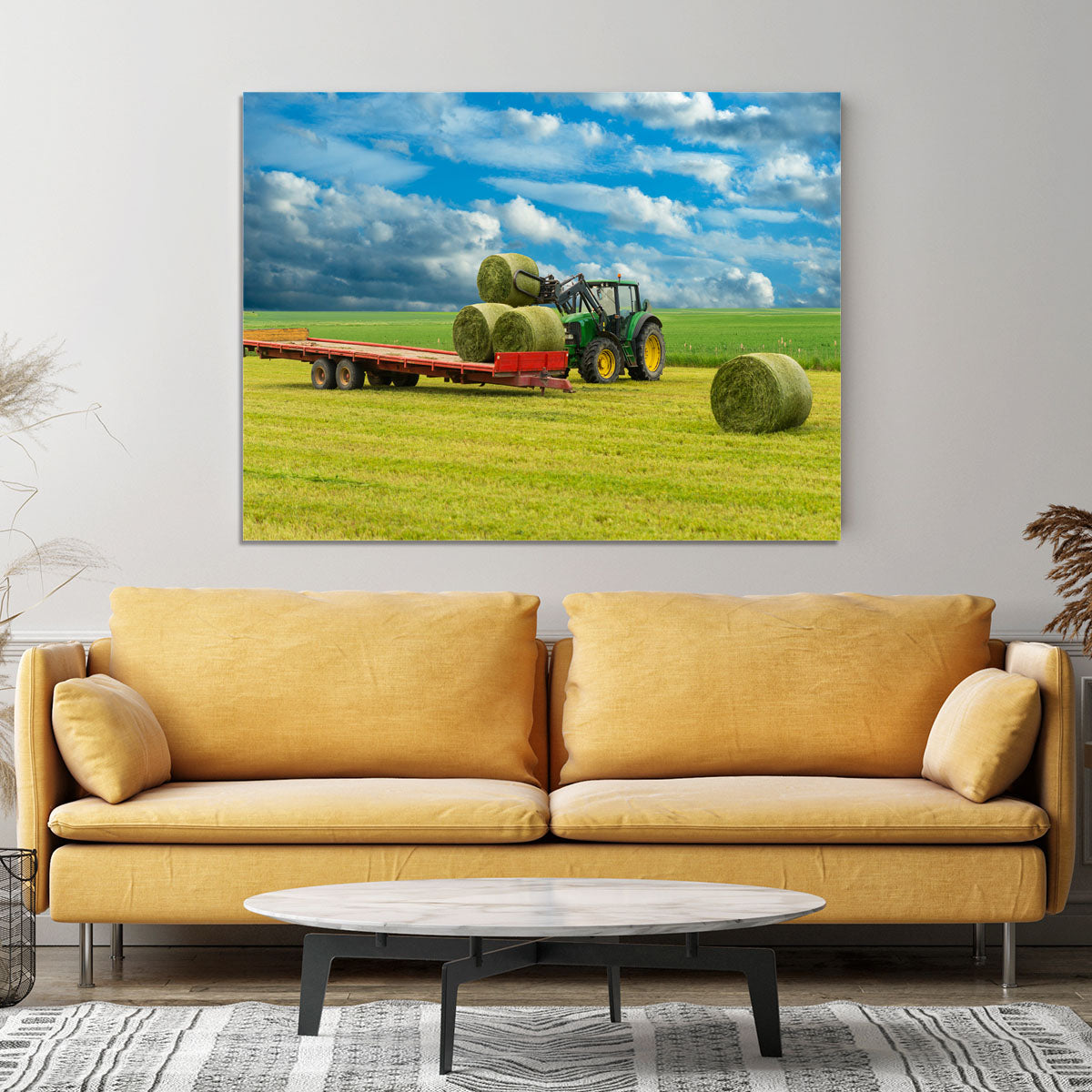 Tractor and trailer with hay bales Canvas Print or Poster - Canvas Art Rocks - 4