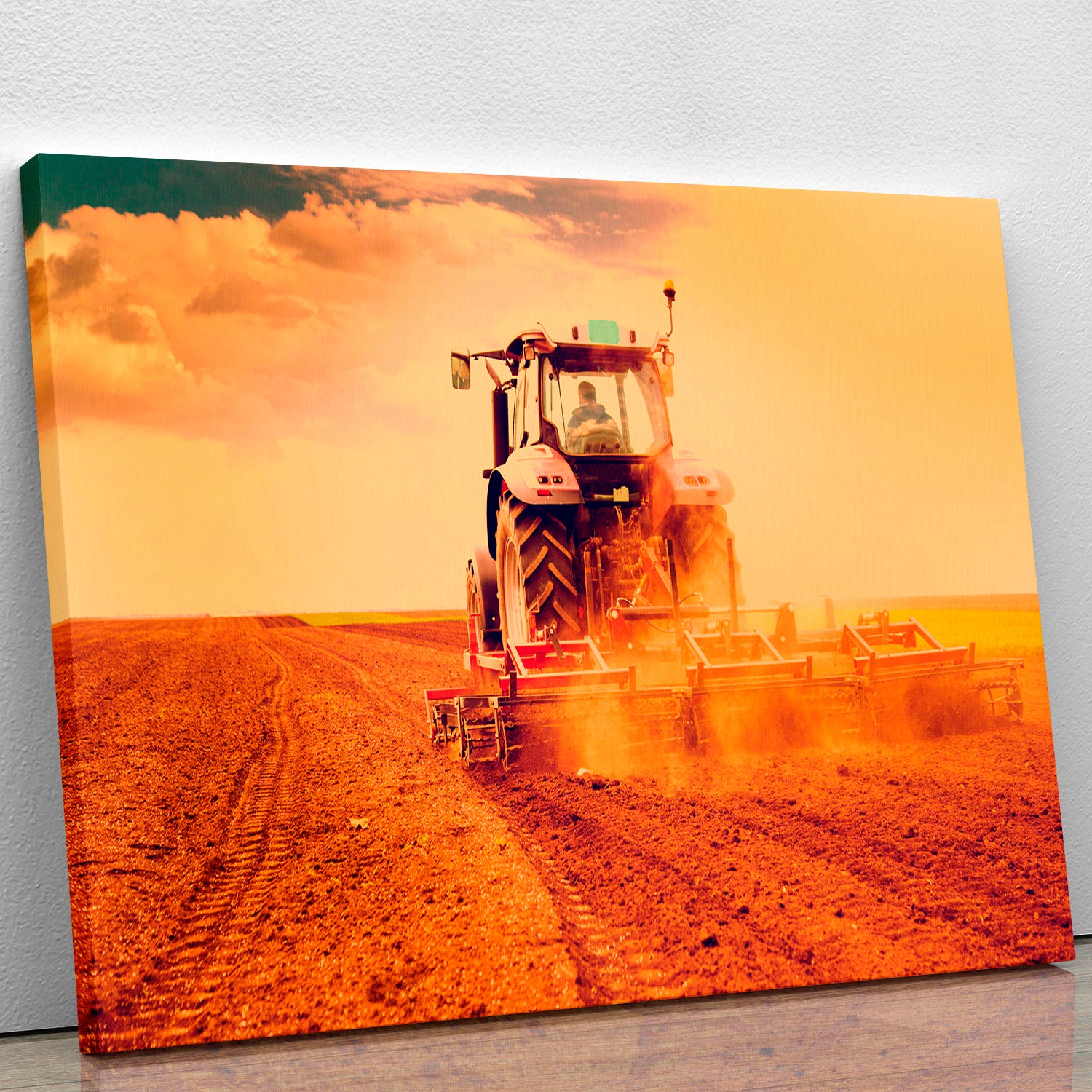 Tractor in sunset Canvas Print or Poster - Canvas Art Rocks - 1