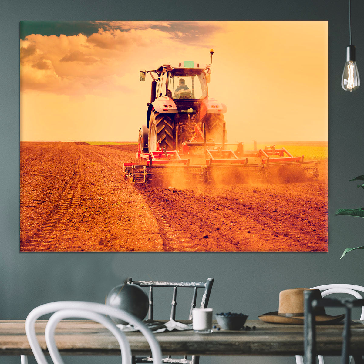Tractor in sunset Canvas Print or Poster - Canvas Art Rocks - 3