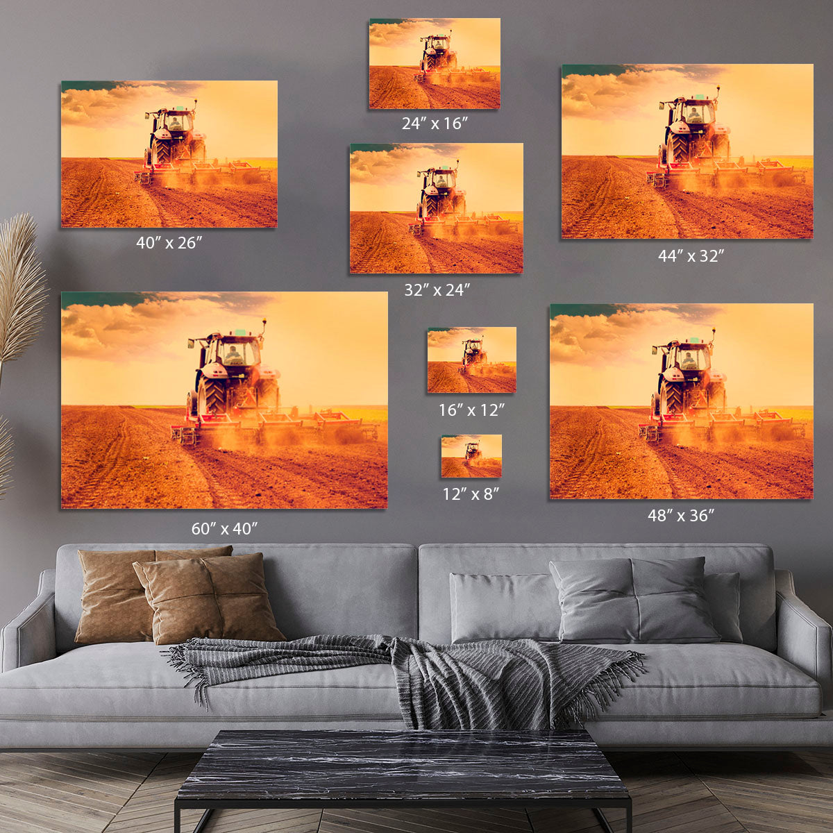 Tractor in sunset Canvas Print or Poster - Canvas Art Rocks - 7