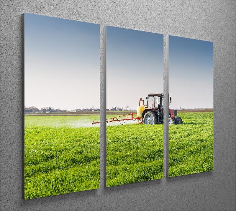 Tractor spraying wheat field 3 Split Panel Canvas Print - Canvas Art Rocks - 2