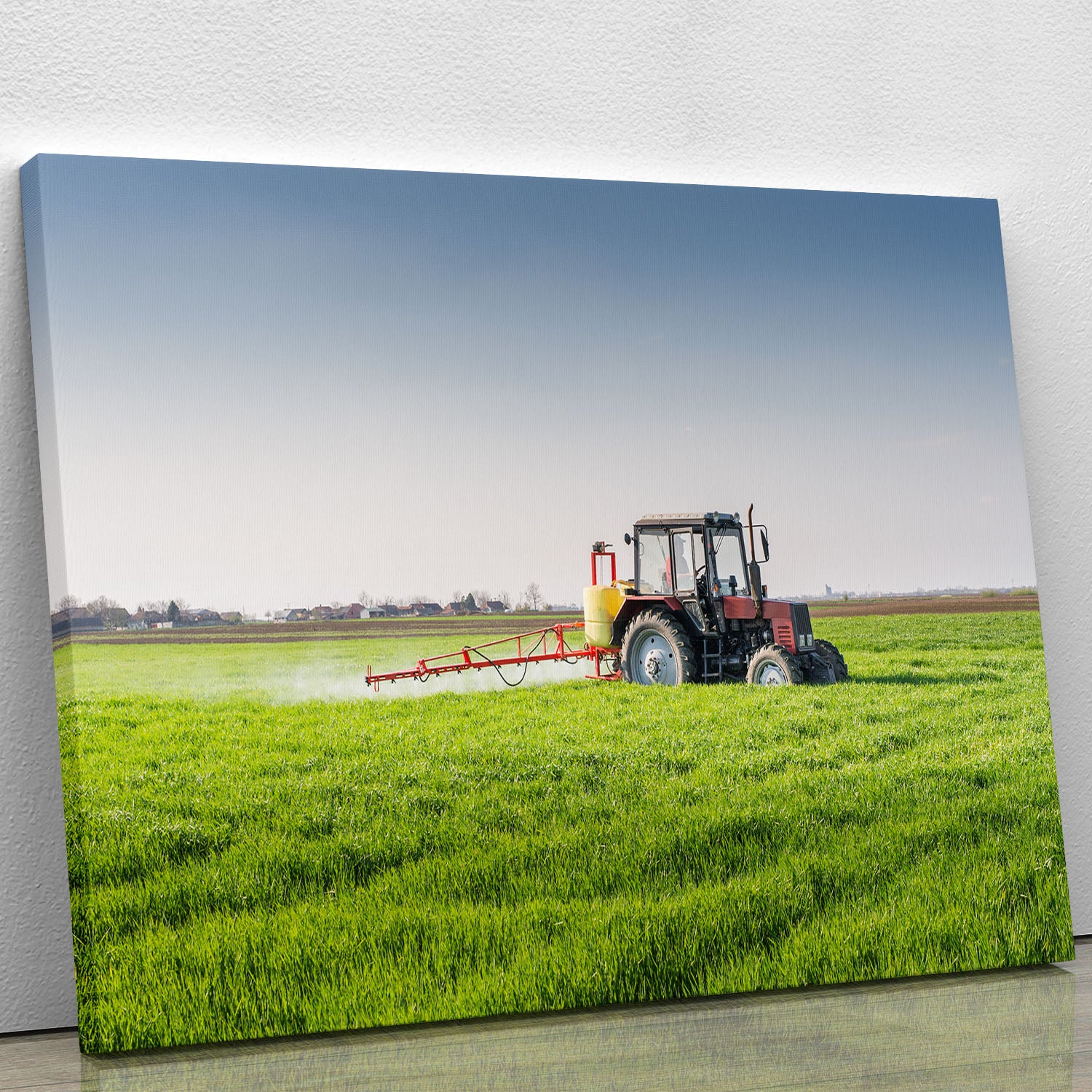 Tractor spraying wheat field Canvas Print or Poster - Canvas Art Rocks - 1