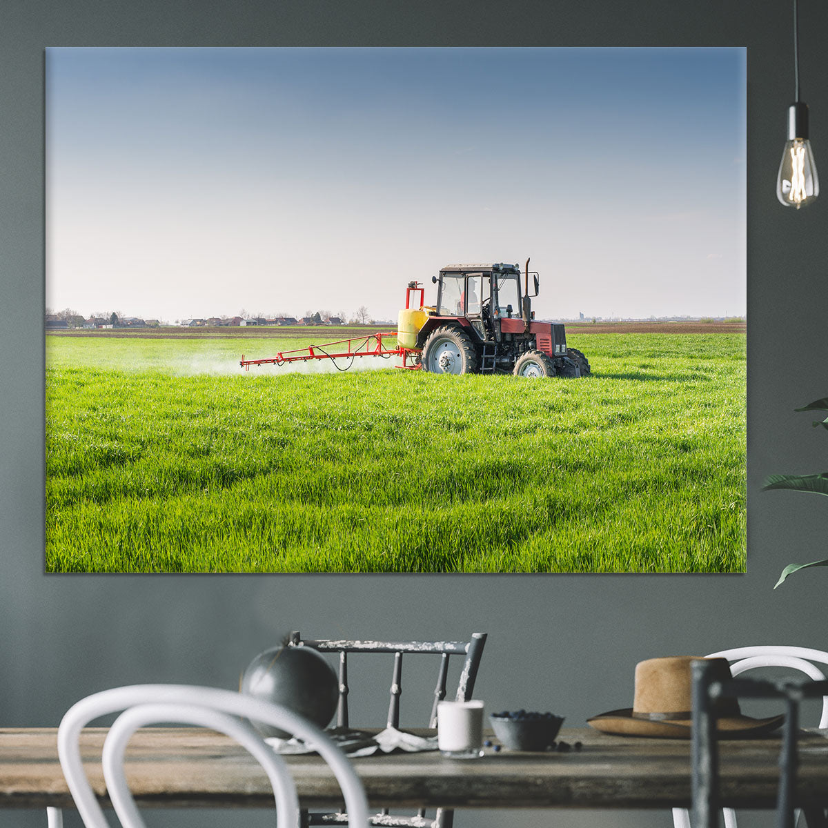 Tractor spraying wheat field Canvas Print or Poster - Canvas Art Rocks - 3
