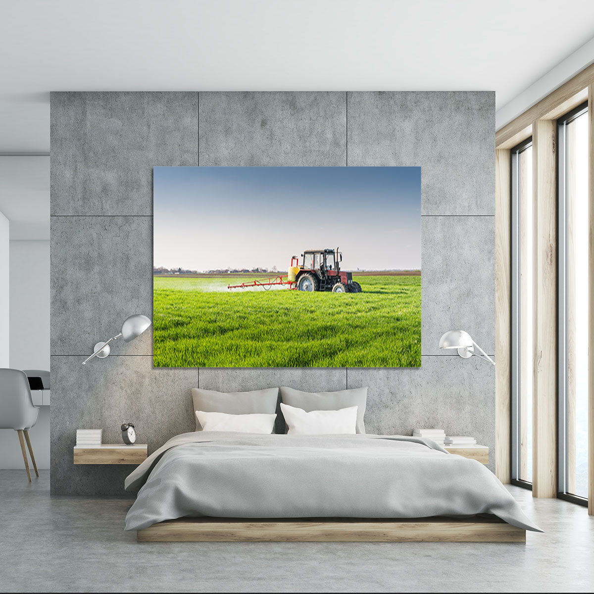 Tractor spraying wheat field Canvas Print or Poster - Canvas Art Rocks - 5