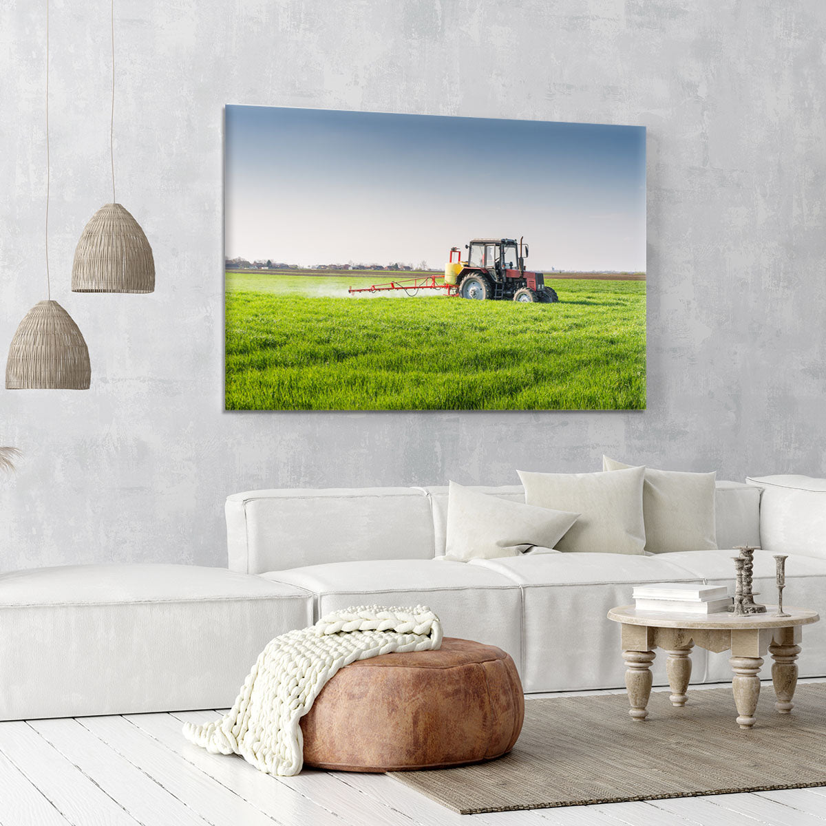 Tractor spraying wheat field Canvas Print or Poster - Canvas Art Rocks - 6