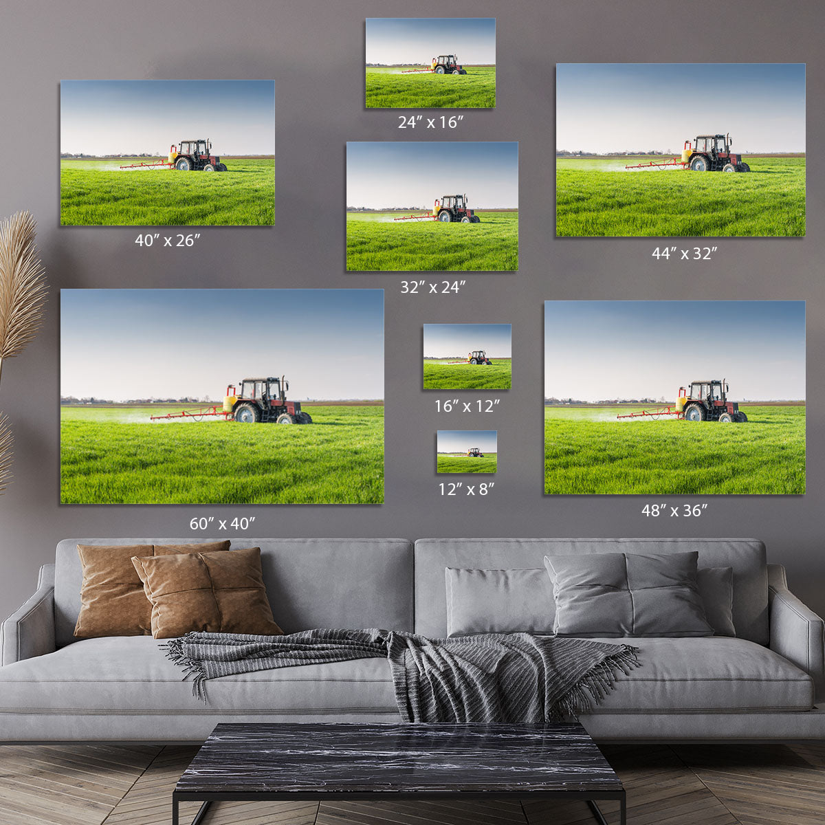 Tractor spraying wheat field Canvas Print or Poster - Canvas Art Rocks - 7