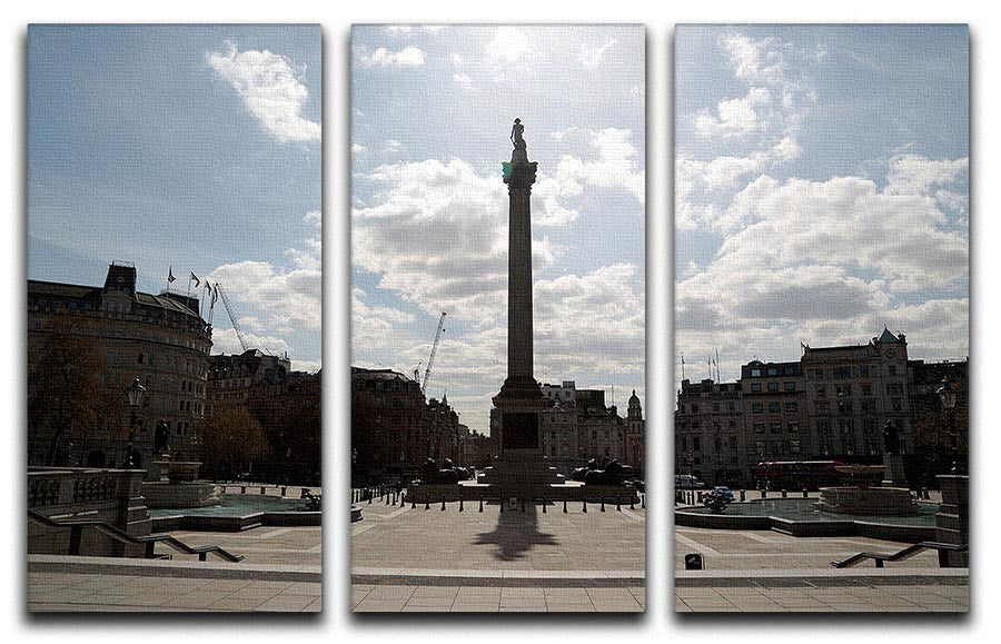 Trafalgar Square London under Lockdown 2020 3 Split Panel Canvas Print - Canvas Art Rocks - 1