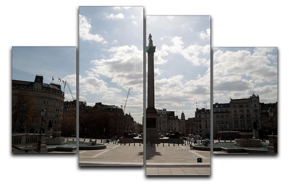 Trafalgar Square London under Lockdown 2020 4 Split Panel Canvas - Canvas Art Rocks - 1
