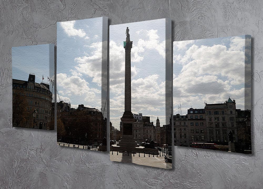 Trafalgar Square London under Lockdown 2020 4 Split Panel Canvas - Canvas Art Rocks - 2