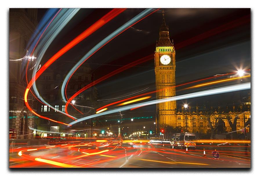 Traffic in night London Canvas Print or Poster  - Canvas Art Rocks - 1