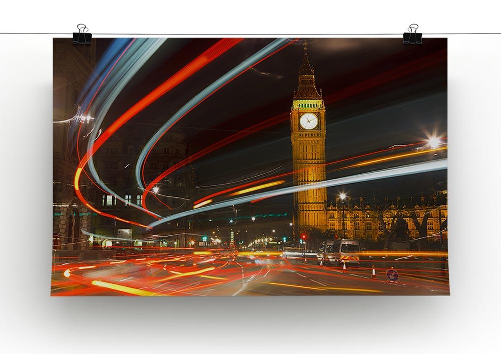 Traffic in night London Canvas Print or Poster - Canvas Art Rocks - 2