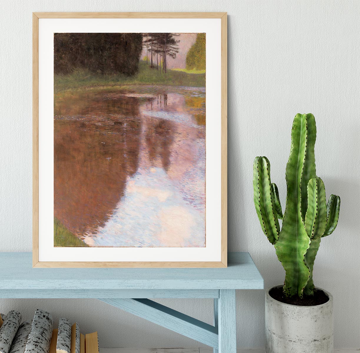 Tranquil Pond near Salzburg by Klimt Framed Print - Canvas Art Rocks - 3