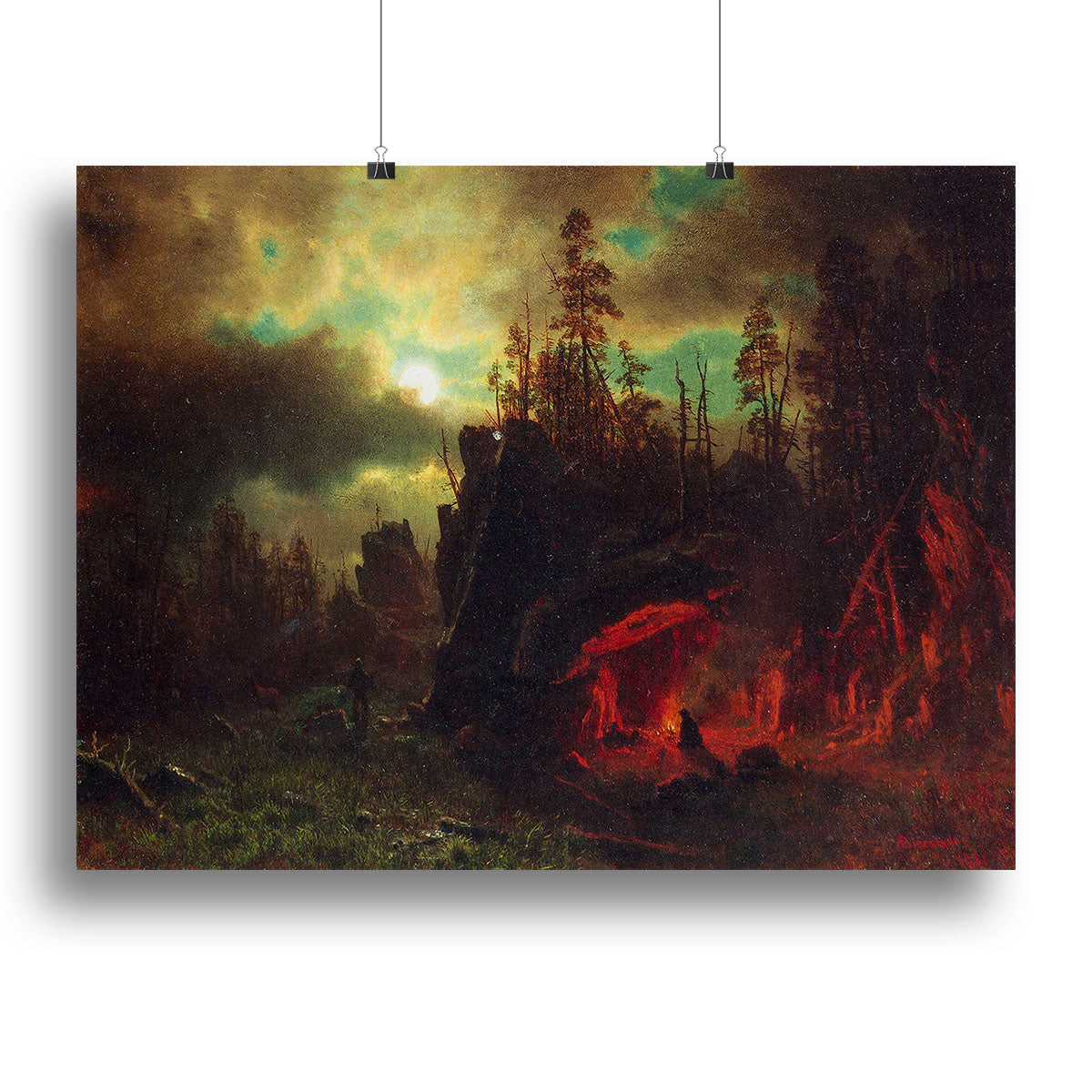 Trapper's camp by Bierstadt Canvas Print or Poster - Canvas Art Rocks - 2