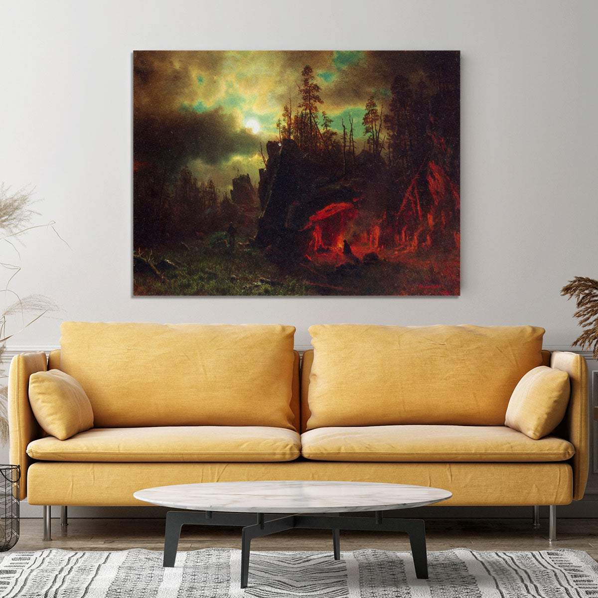 Trapper's camp by Bierstadt Canvas Print or Poster - Canvas Art Rocks - 4