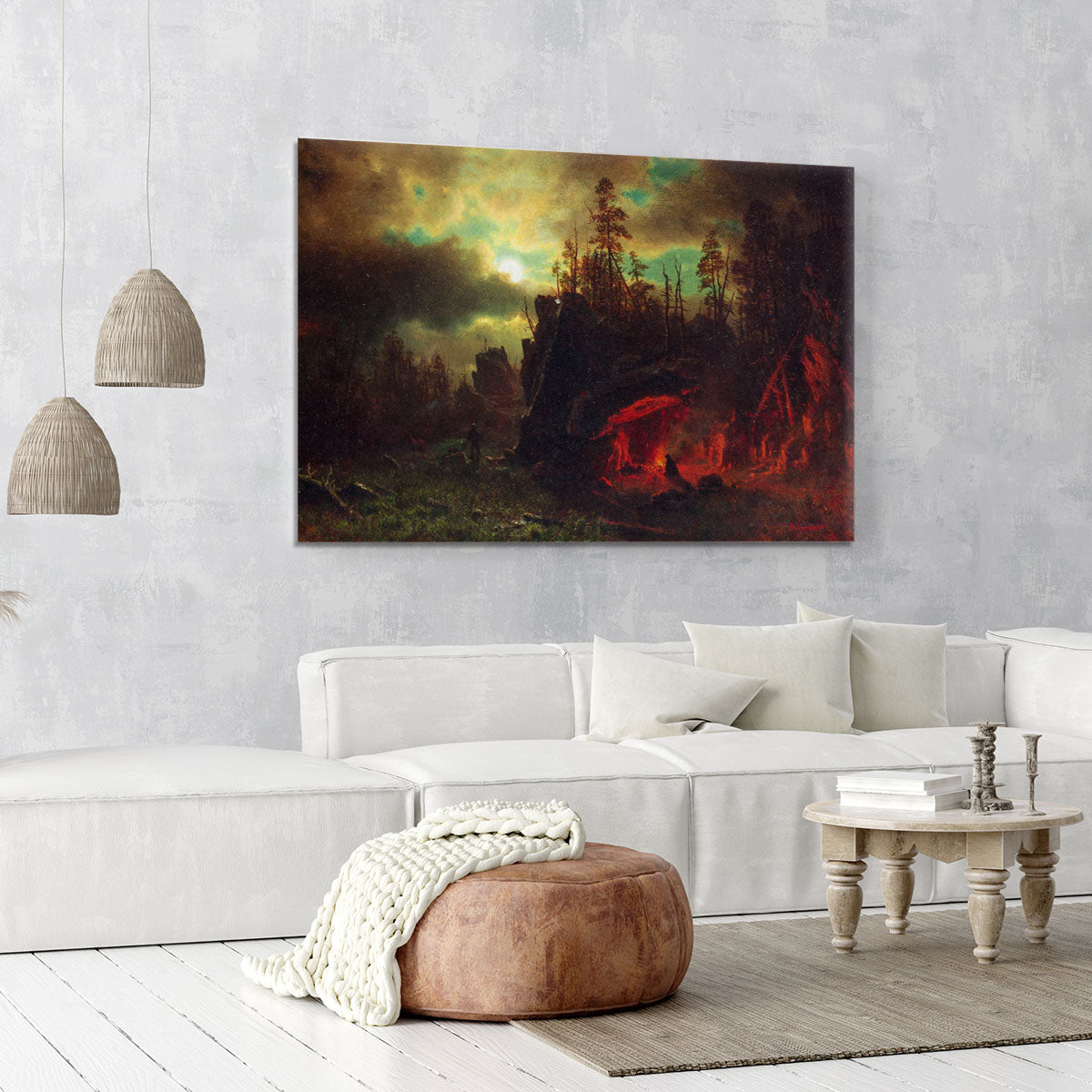 Trapper's camp by Bierstadt Canvas Print or Poster - Canvas Art Rocks - 6