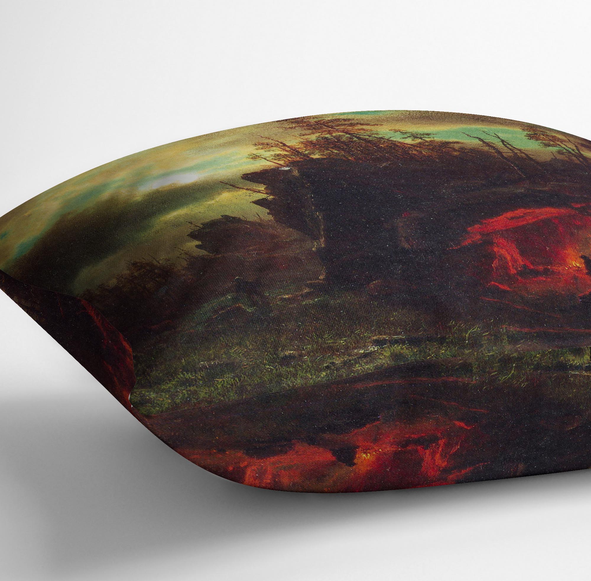 Trapper's camp by Bierstadt Cushion - Canvas Art Rocks - 3