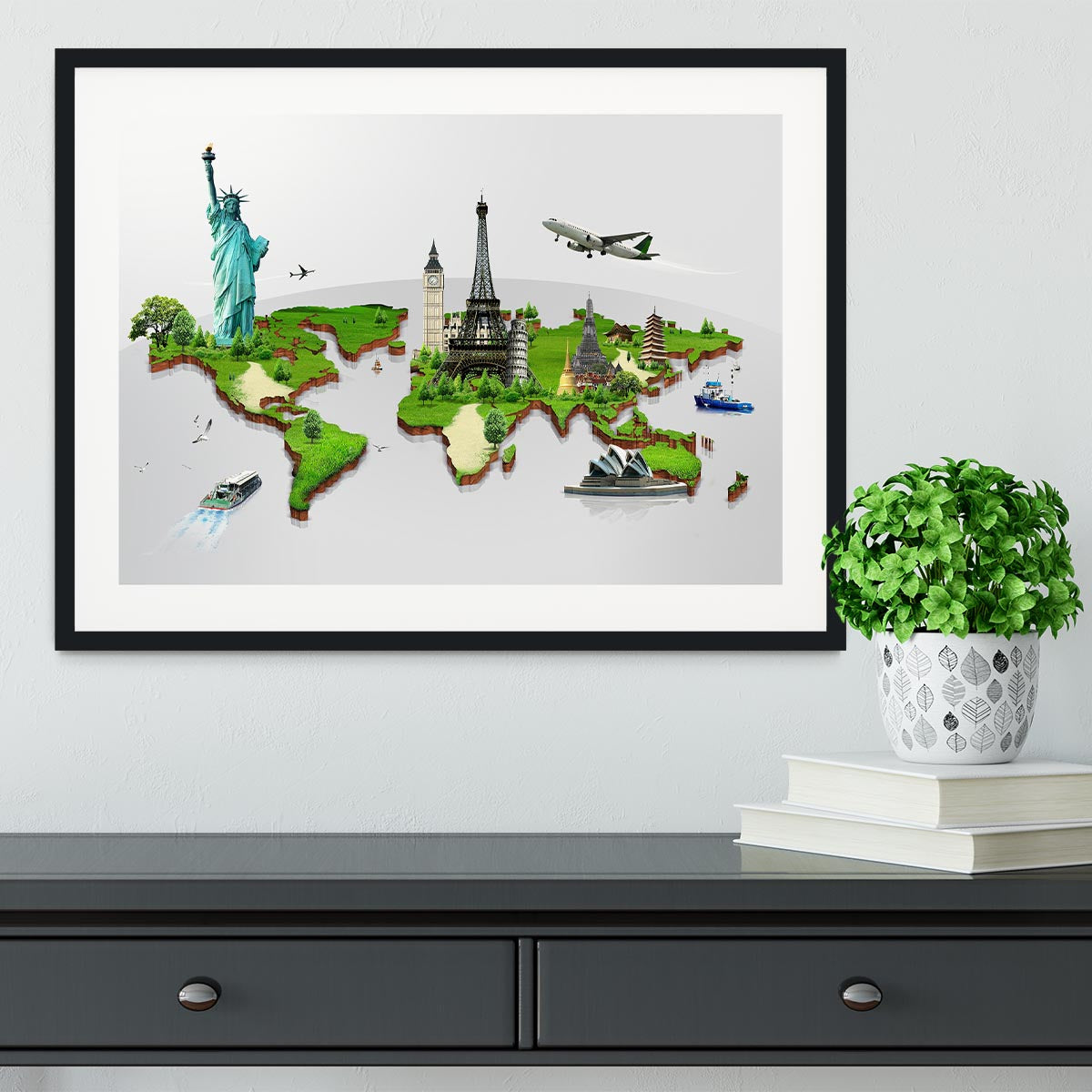 Travel the world concept Framed Print - Canvas Art Rocks - 1