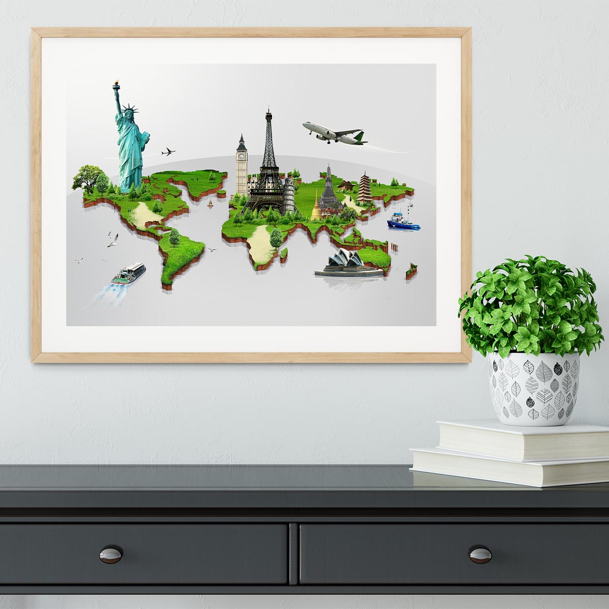 Travel the world concept Framed Print - Canvas Art Rocks - 3
