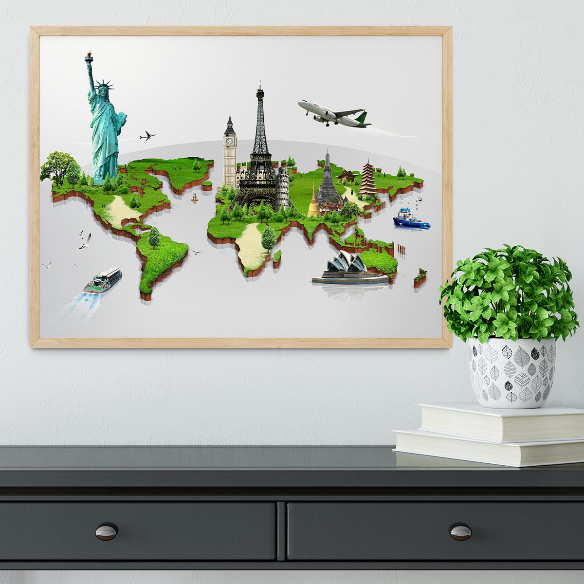 Travel the world concept Framed Print - Canvas Art Rocks - 4