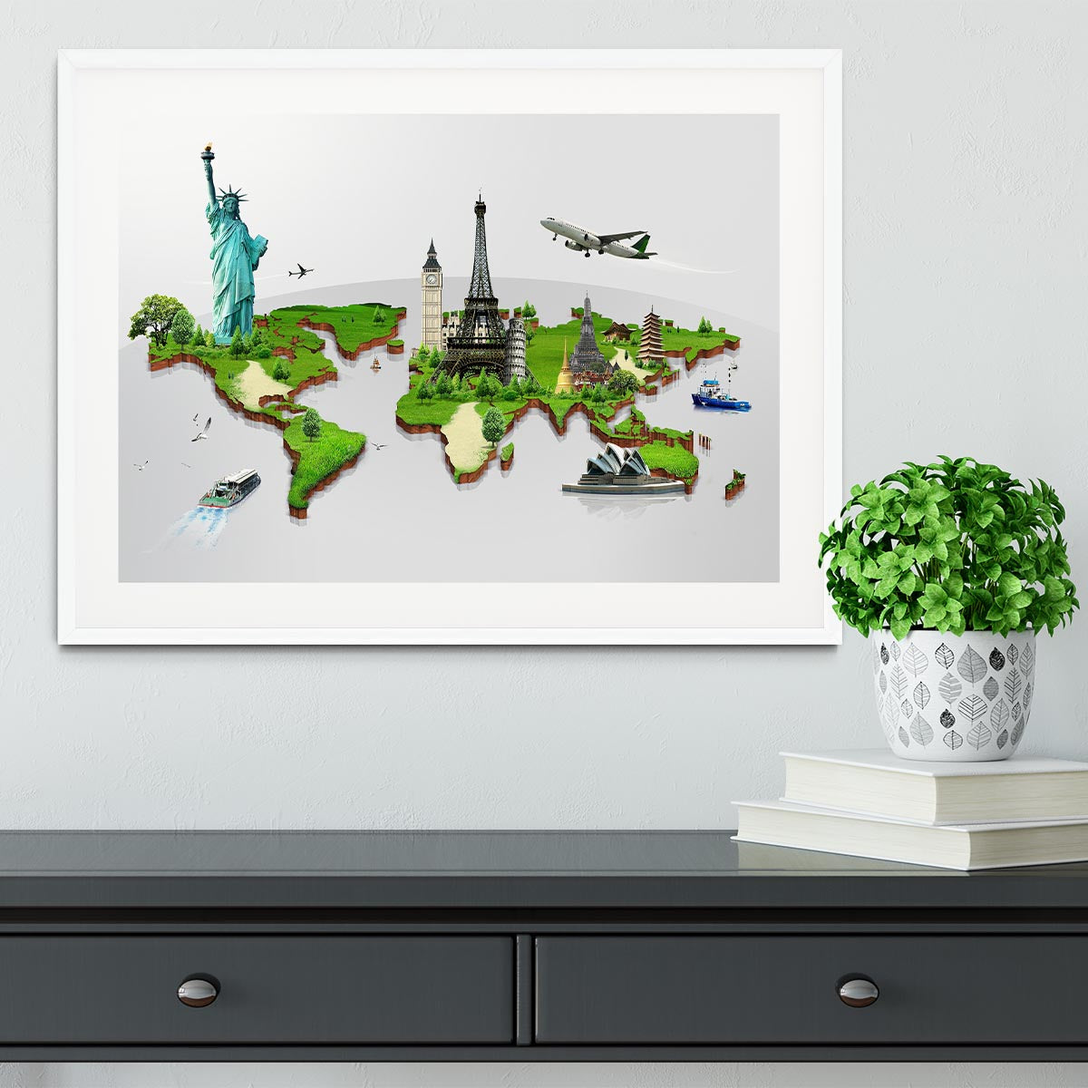 Travel the world concept Framed Print - Canvas Art Rocks - 5