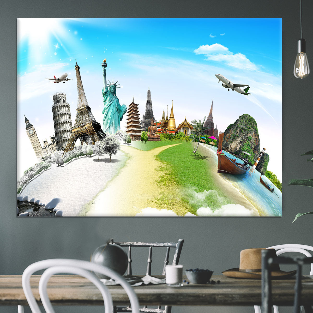 Travel the world monument Canvas Print or Poster - Canvas Art Rocks - 3