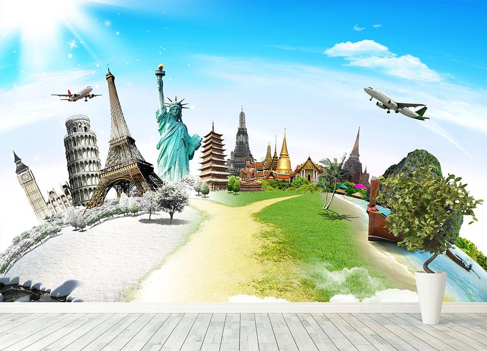 Travel the world monument Wall Mural Wallpaper - Canvas Art Rocks - 4