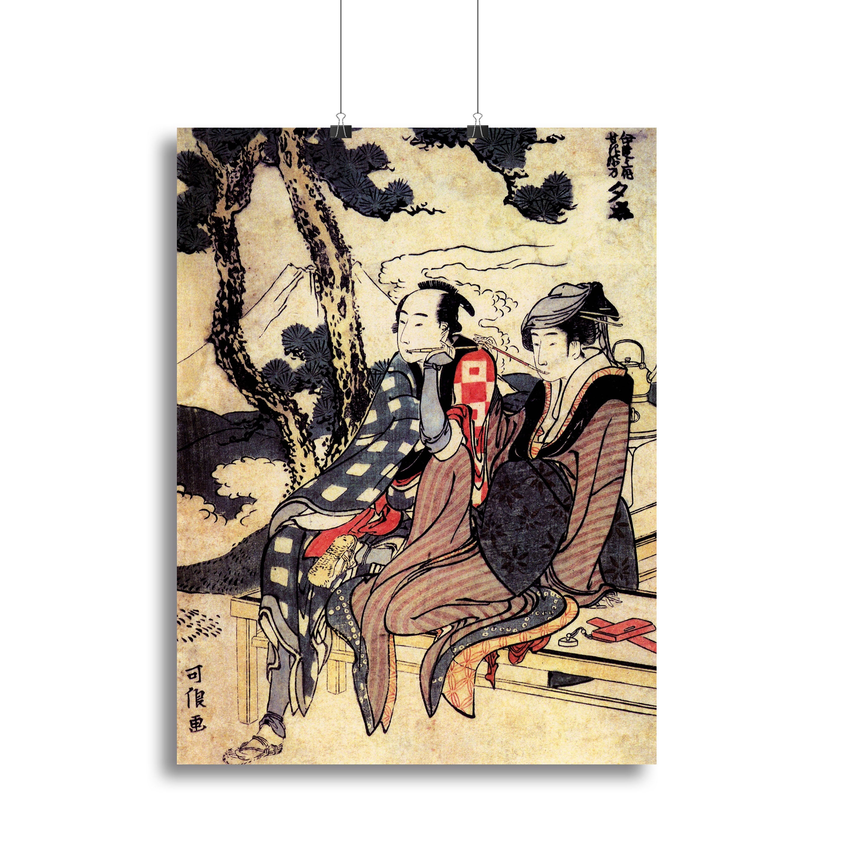 Traveling couple by Hokusai Canvas Print or Poster - Canvas Art Rocks - 2