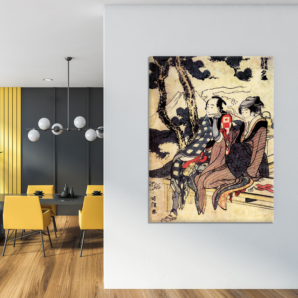 Traveling couple by Hokusai Canvas Print or Poster - Canvas Art Rocks - 4
