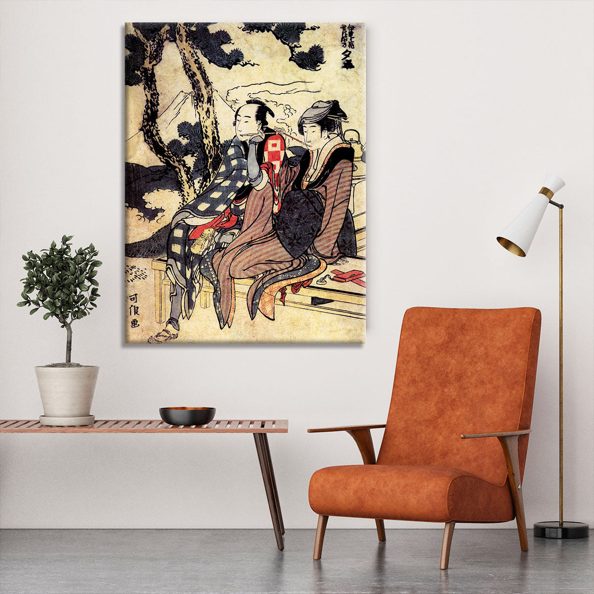 Traveling couple by Hokusai Canvas Print or Poster - Canvas Art Rocks - 6