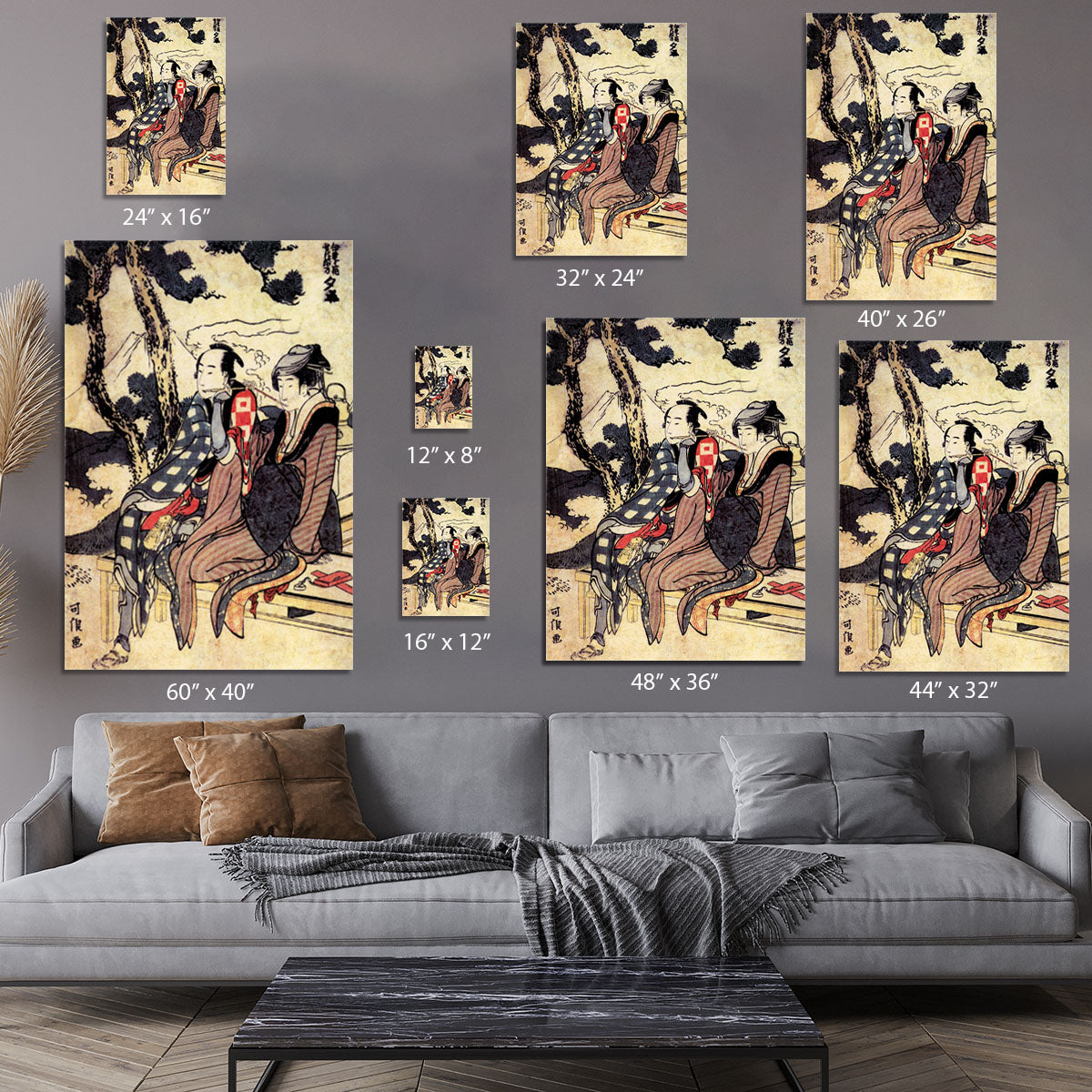 Traveling couple by Hokusai Canvas Print or Poster - Canvas Art Rocks - 7
