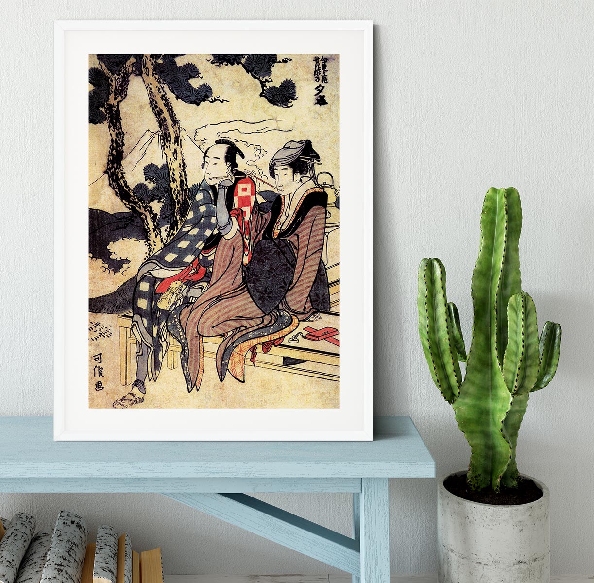 Traveling couple by Hokusai Framed Print - Canvas Art Rocks - 5