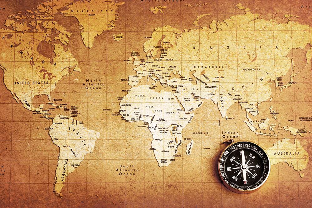 Treasure map background Wall Mural Wallpaper - Canvas Art Rocks - 1