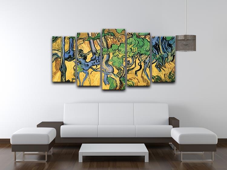 Tree Roots and Trunks by Van Gogh 5 Split Panel Canvas - Canvas Art Rocks - 3