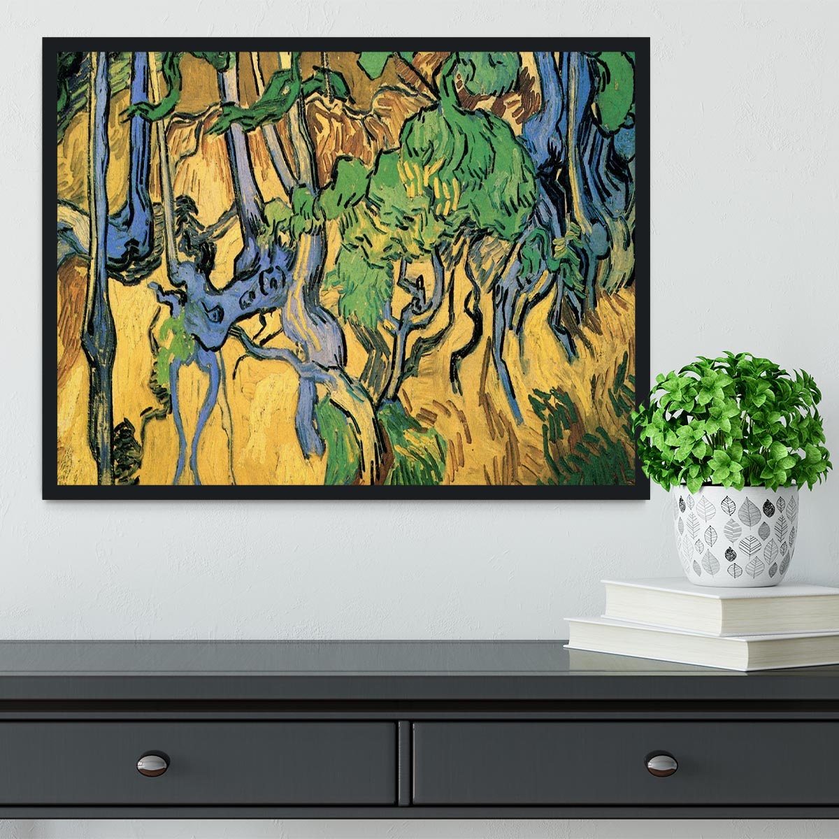 Tree Roots and Trunks by Van Gogh Framed Print - Canvas Art Rocks - 2