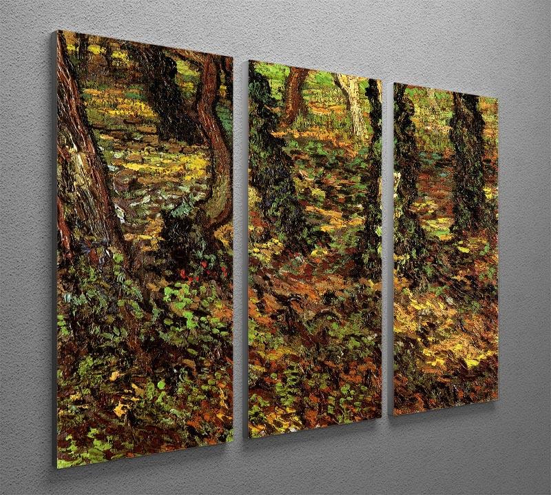 Tree Trunks with Ivy by Van Gogh 3 Split Panel Canvas Print - Canvas Art Rocks - 4