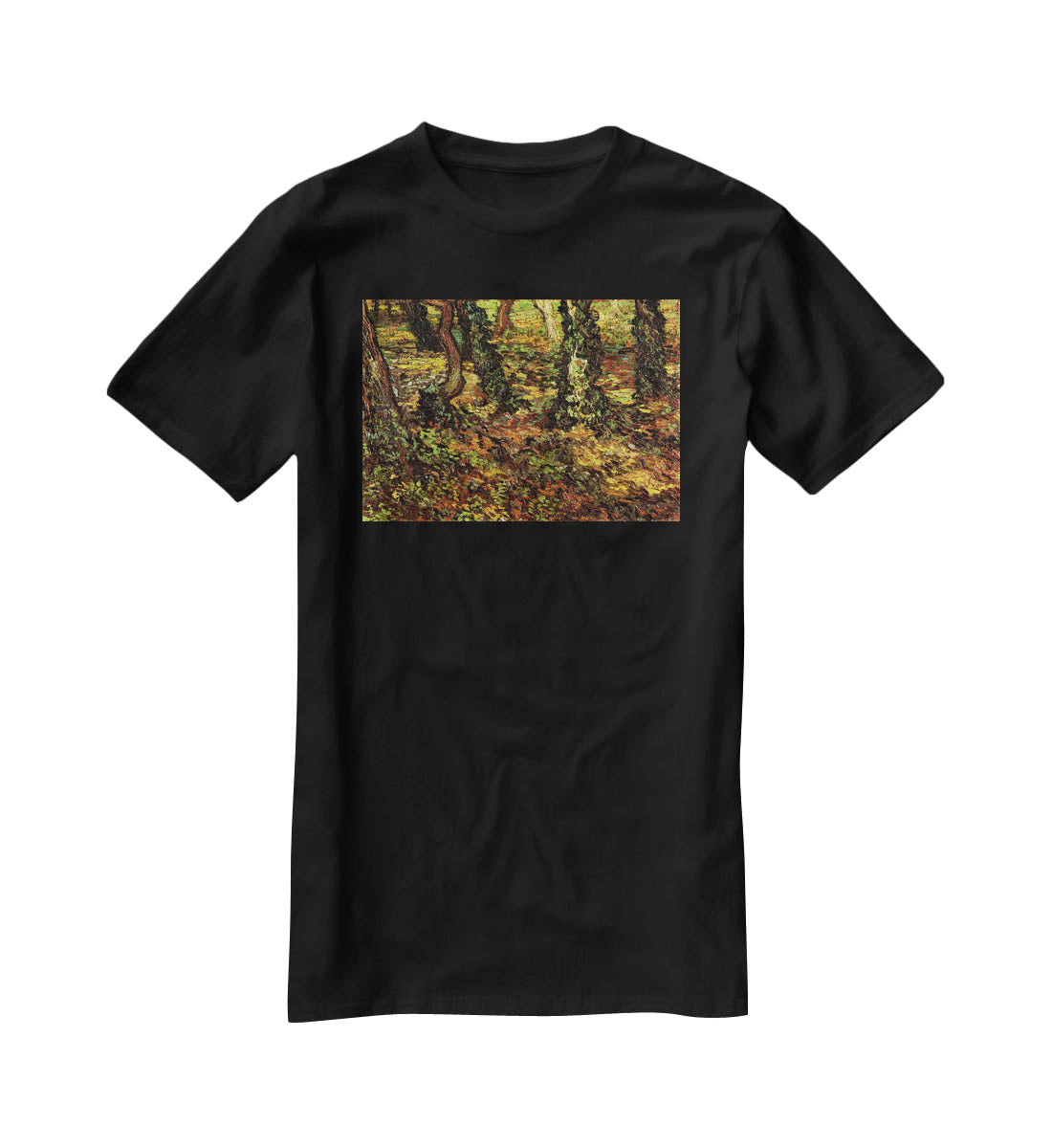 Tree Trunks with Ivy by Van Gogh T-Shirt - Canvas Art Rocks - 1