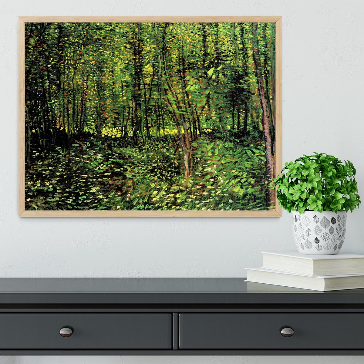 Trees and Undergrowth 2 by Van Gogh Framed Print - Canvas Art Rocks - 4