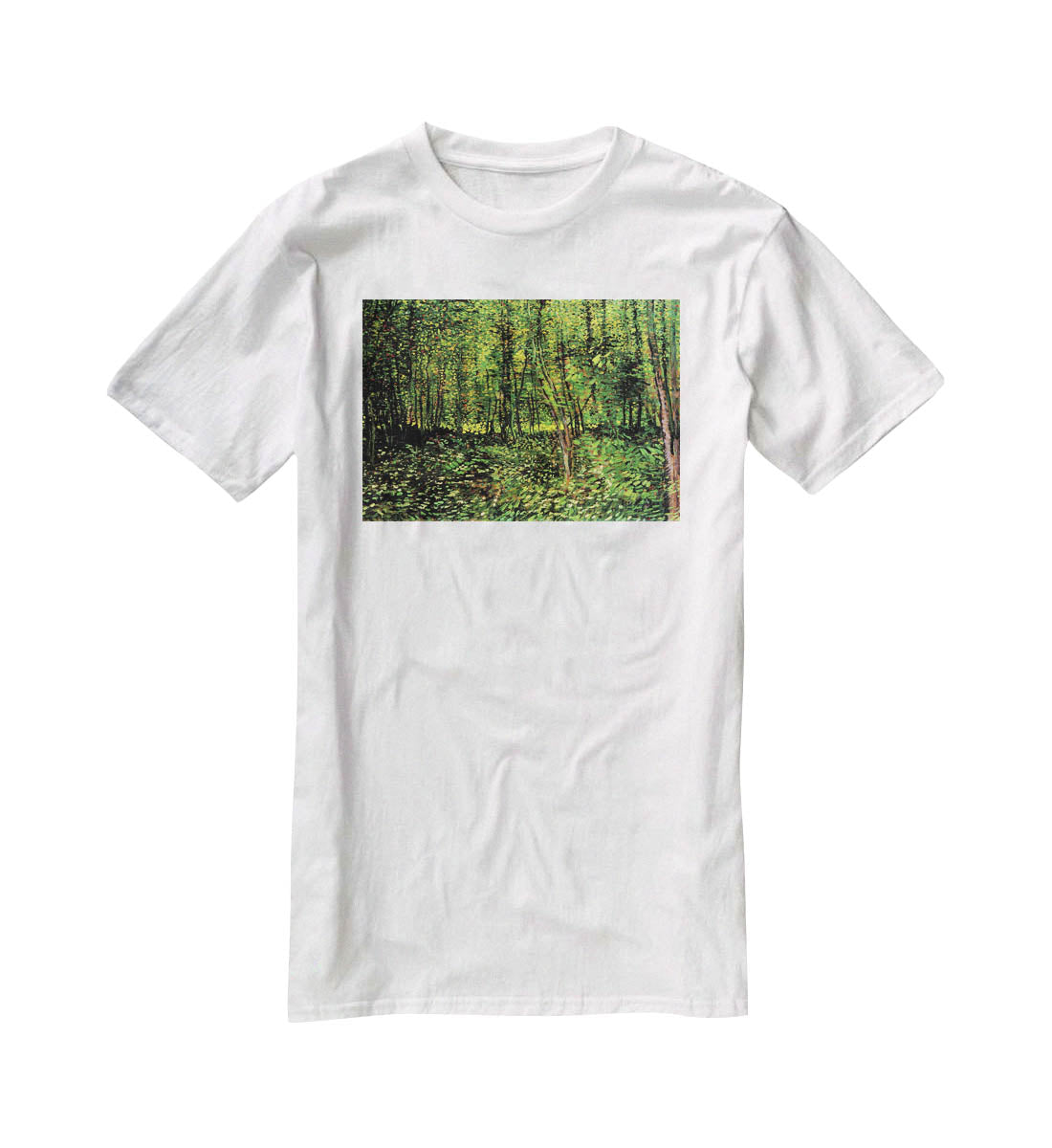 Trees and Undergrowth 2 by Van Gogh T-Shirt - Canvas Art Rocks - 5
