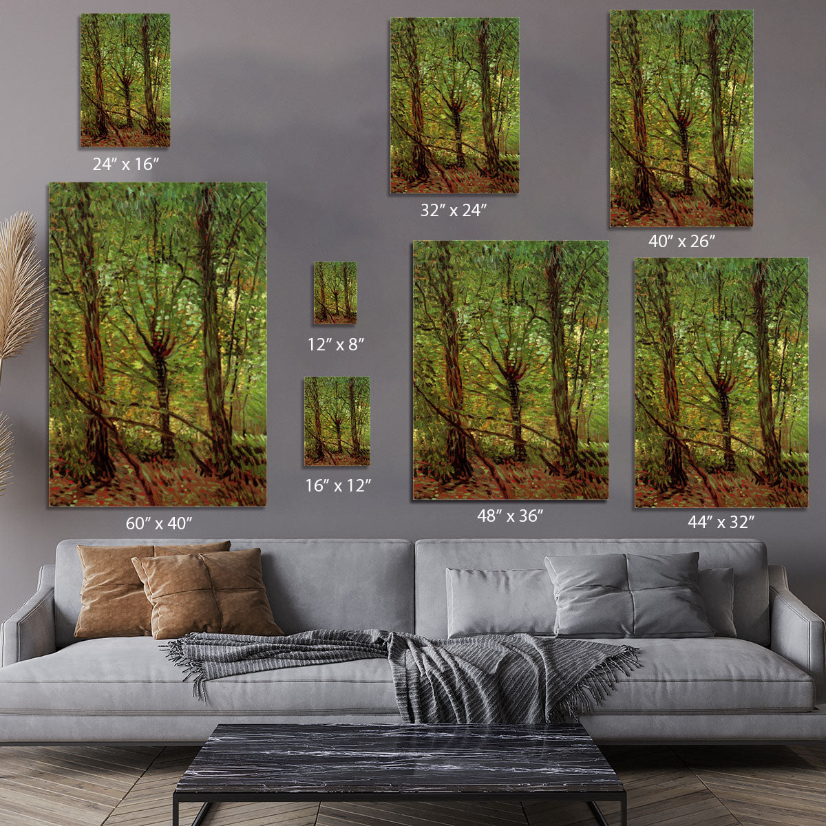 Trees and Undergrowth by Van Gogh Canvas Print or Poster - Canvas Art Rocks - 7