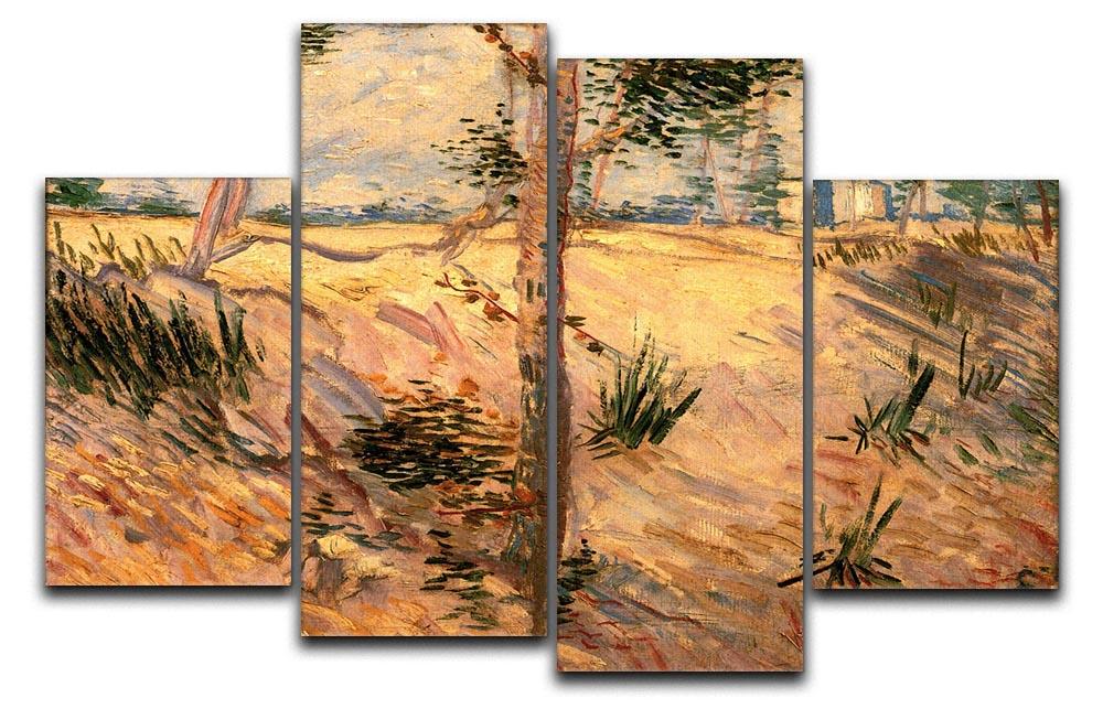 Trees in a Field on a Sunny Day by Van Gogh 4 Split Panel Canvas  - Canvas Art Rocks - 1