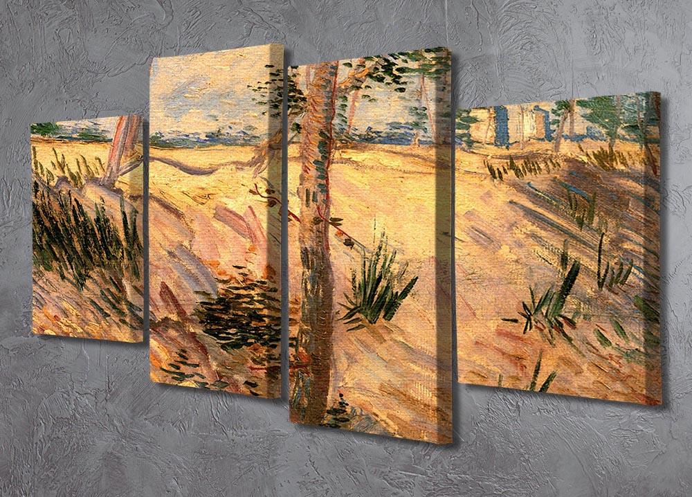 Trees in a Field on a Sunny Day by Van Gogh 4 Split Panel Canvas - Canvas Art Rocks - 2