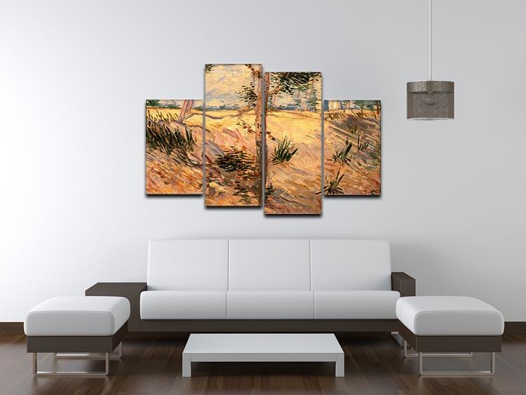Trees in a Field on a Sunny Day by Van Gogh 4 Split Panel Canvas - Canvas Art Rocks - 3
