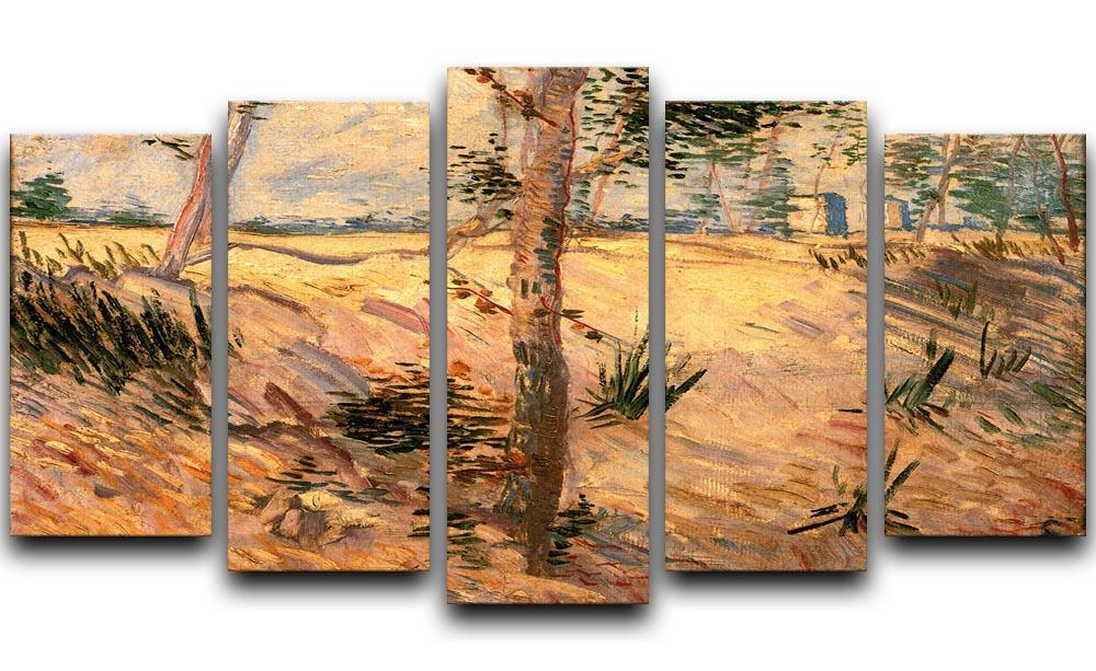 Trees in a Field on a Sunny Day by Van Gogh 5 Split Panel Canvas  - Canvas Art Rocks - 1