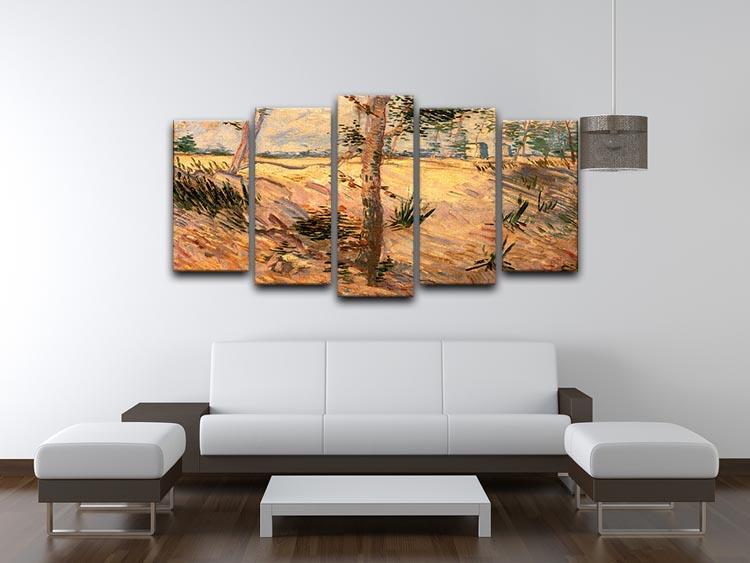 Trees in a Field on a Sunny Day by Van Gogh 5 Split Panel Canvas - Canvas Art Rocks - 3