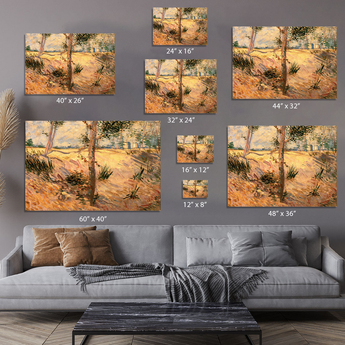 Trees in a Field on a Sunny Day by Van Gogh Canvas Print or Poster - Canvas Art Rocks - 7