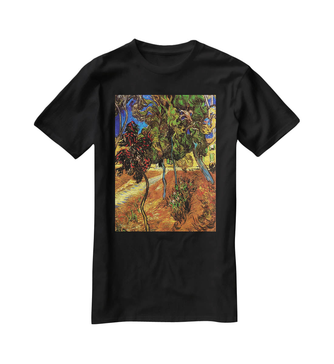 Trees in the Garden of Saint-Paul Hospital 2 by Van Gogh T-Shirt - Canvas Art Rocks - 1